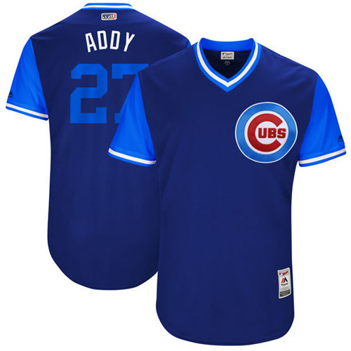 Cubs 27 Addison Russell Addy Majestic Royal 2017 Players Weekend Jersey