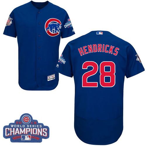 Cubs 28 Kyle Hendricks Blue Flexbase Authentic Collection 2016 World Series Champions Stitched MLB Jersey