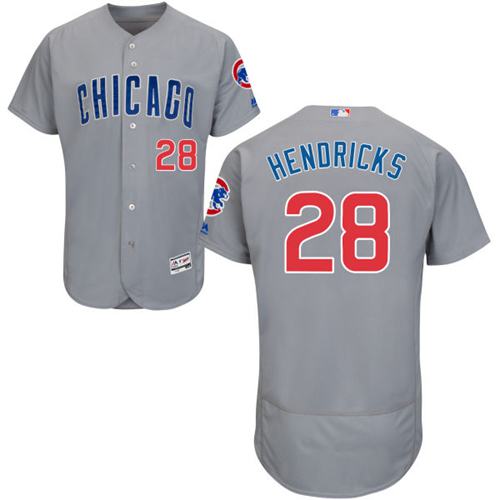 Cubs 28 Kyle Hendricks Grey Flexbase Authentic Collection Road Stitched MLB Jersey
