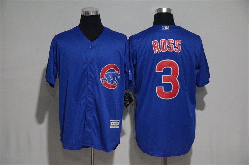 Cubs 3 David Ross Replica Royal Blue Alternate Cool Base MLB Jersey
