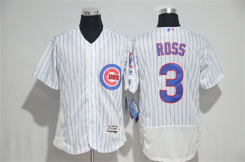 Cubs 3 David Ross White Home Series Bound Flexbase Authentic Collection MLB Jersey