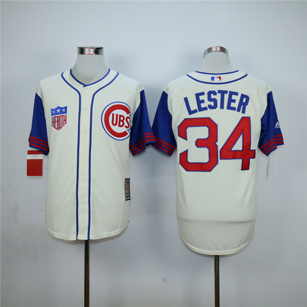 Cubs 34 Jon Lester Cream Cooperstown Collection Jersey