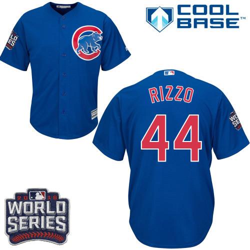 Cubs 44 Anthony Rizzo Blue Alternate 2016 World Series Bound Stitched Youth MLB Jersey