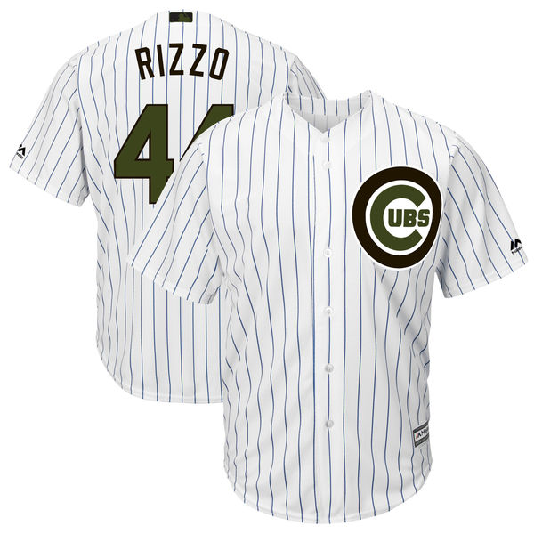 Cubs 44 Anthony Rizzo White 2018 Memorial Day Cool Base Jersey