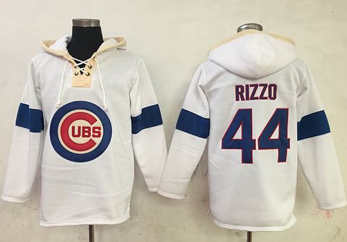 Cubs 44 Anthony Rizzo White Pullover MLB Hoodie