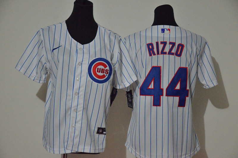 Cubs 44 Anthony Rizzo White Youth Nike Cool Base Jersey