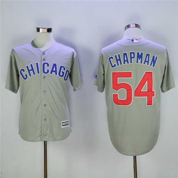 Cubs 54 Aroldis Chapman Gray Cool Base Jersey
