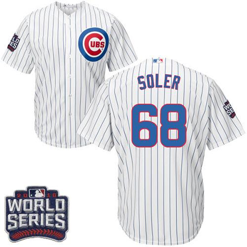 Cubs 68 Jorge Soler White Home 2016 World Series Bound Stitched Youth MLB Jersey