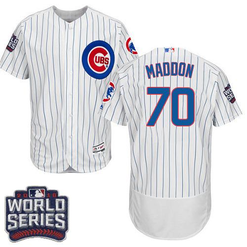 Cubs 70 Joe Maddon White Flexbase Authentic Collection 2016 World Series Bound Stitched MLB Jersey