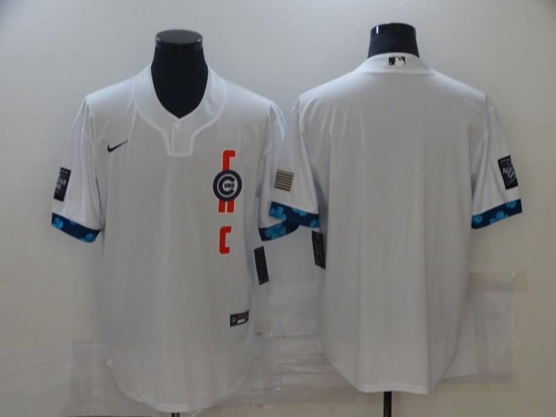 Cubs Blank White Nike 2021 MLB All Star Cool Base Jersey