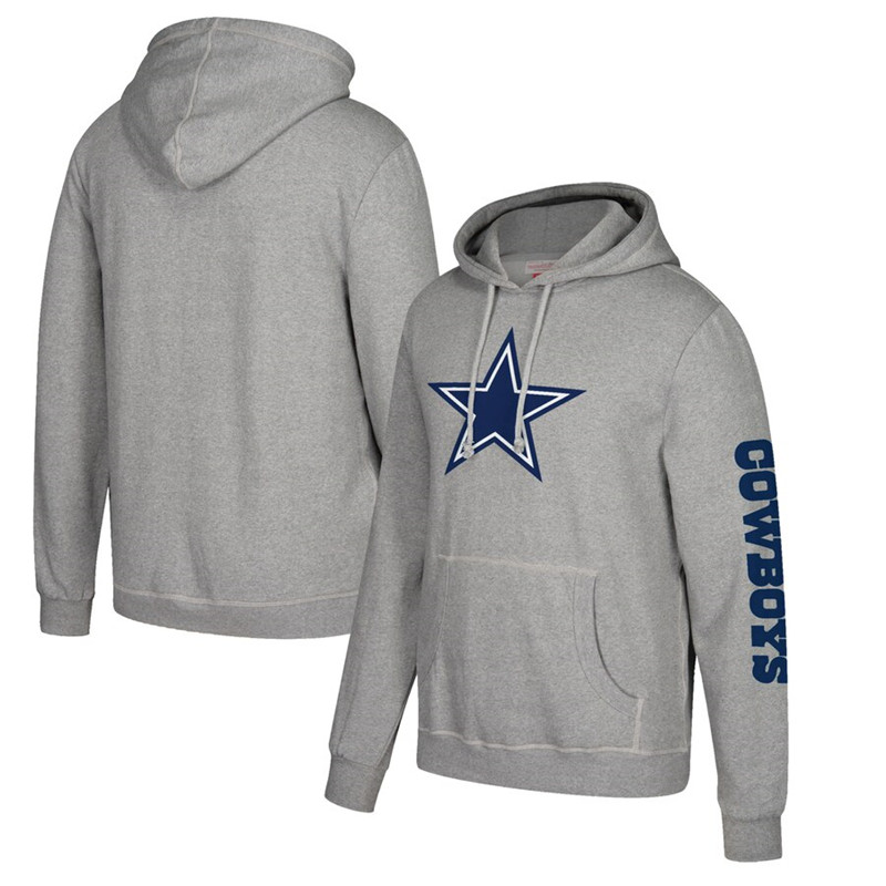 Dallas Cowboys Mitchell & Ness Classic Team Pullover Hoodie Heathered Gray