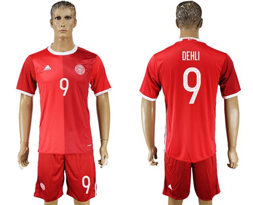 Danmark 9 Dehli Red Home Soccer Country Jersey