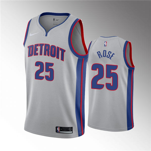 Detroit Pistons #25 Derrick Rose 2019 20 Statement Gray Jersey