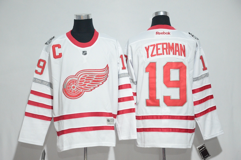 Detroit Red Wings 19 Steve Yzerman Authentic White 2017 Centennial Classic NHL Jersey