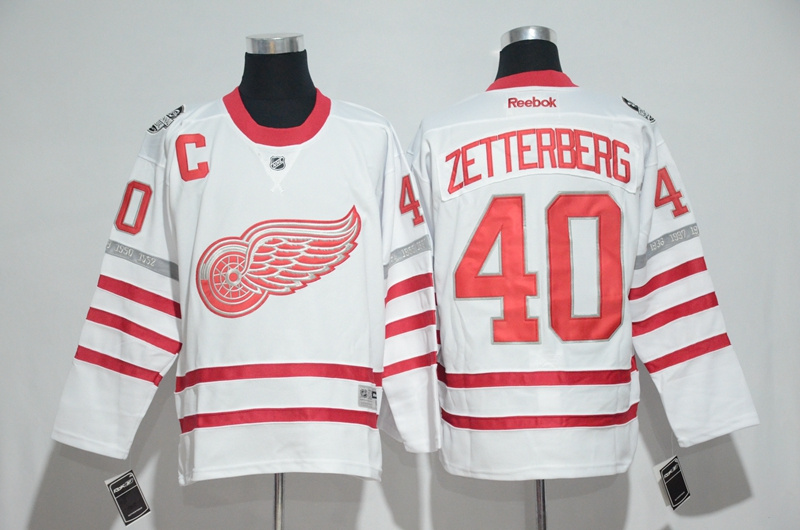 Detroit Red Wings 40 Henrik Zetterberg White 2017 Centennial Classic Stitched NHL Jersey