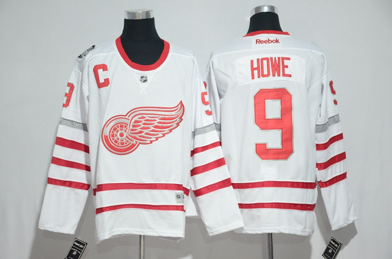Detroit Red Wings 9 Gordie Howe Authentic White 2017 Centennial Classic NHL Jersey