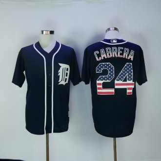 Detroit Tigers 24 Miguel Cabrera USA Flag Fashion MLB Jersey