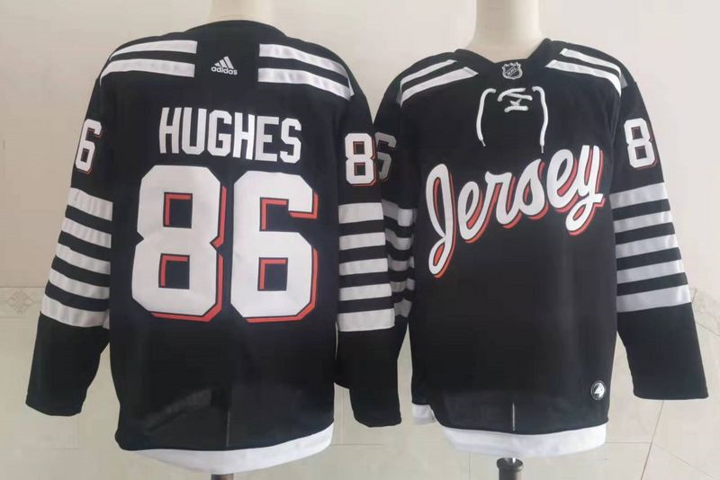 Devils 86 Jack Hughes Black 2022 Alternate Adidas Jersey