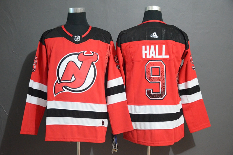 Devils 9 Taylor Hall Red Drift Fashion  Jersey