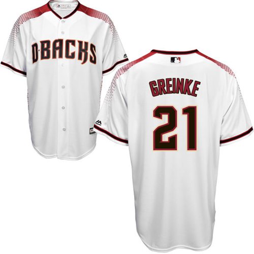 Diamondbacks 21 Zack Greinke White Brick New Cool Base Stitched MLB Jersey