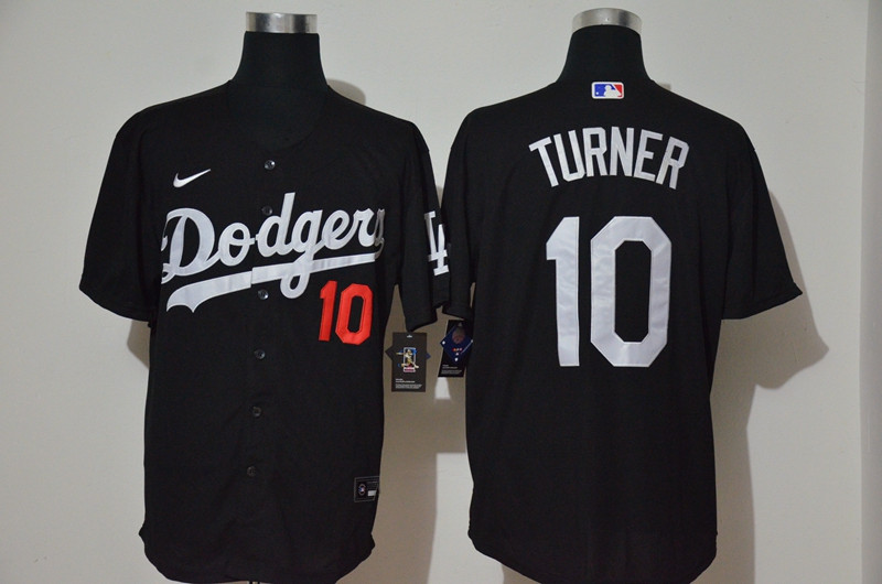 Dodgers 10 Justin Turner Black 2020 Nike Cool Base Jersey