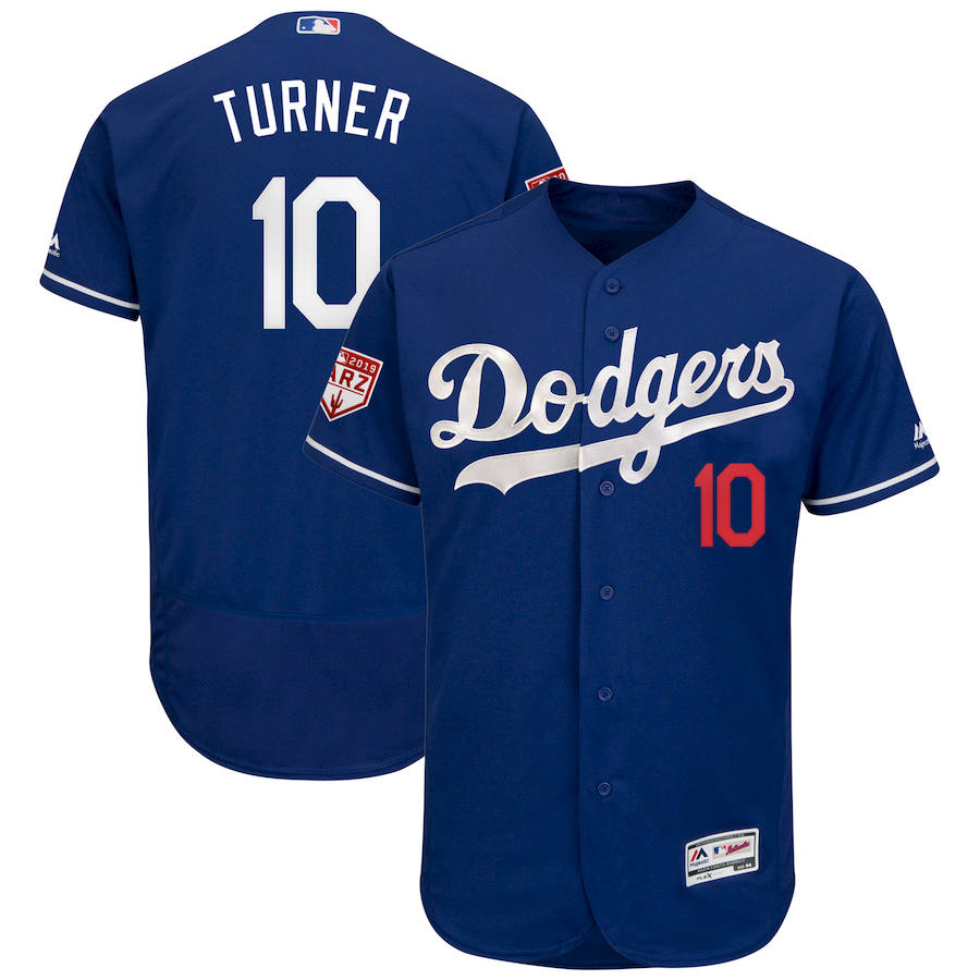 Dodgers 10 Justin Turner Royal 2019 Spring Training Flexbase Jersey