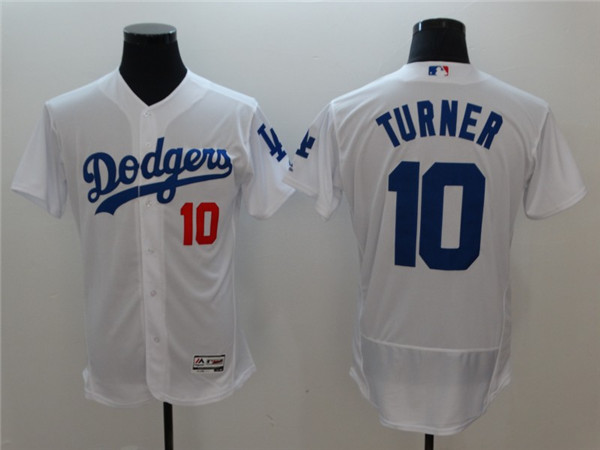 Dodgers 10 Justin Turner White Flexbase Jersey