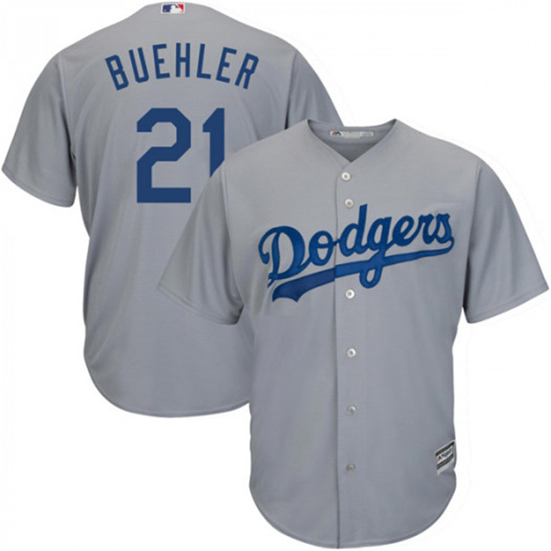 Dodgers 21 Walker Buehler Gray Cool Base Jersey