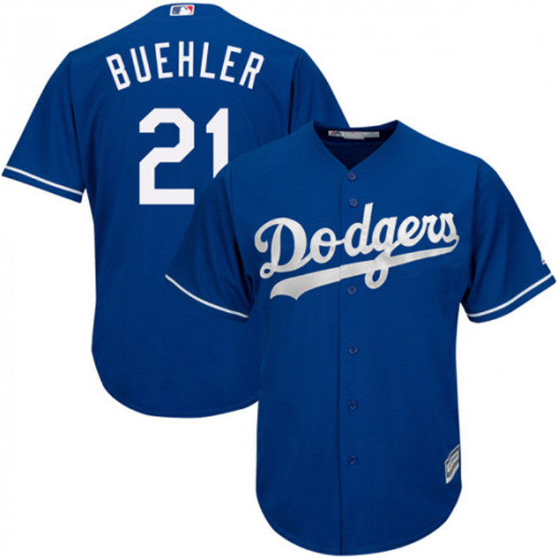 Dodgers 21 Walker Buehler Royal Cool Base Jersey