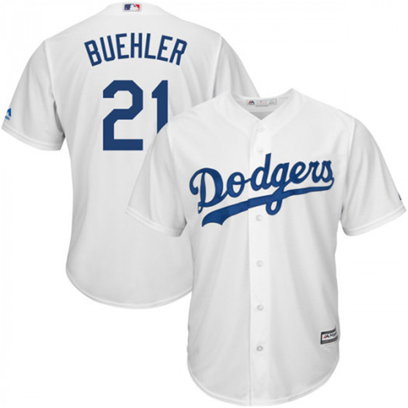 Dodgers 21 Walker Buehler White Cool Base Jersey