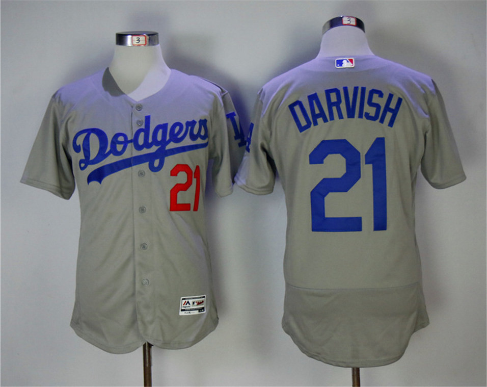 Dodgers 21 Yu Darvish Gray Flexbase Jersey