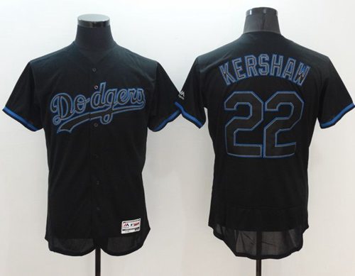 Dodgers 22 Clayton Kershaw Black Fashion Flexbase Authentic Collection Stitched MLB Jersey