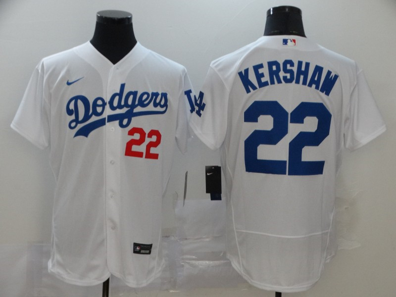 Dodgers 22 Clayton Kershaw White 2020 Nike Flexbase Jersey