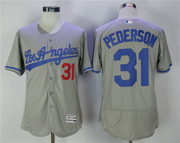 Dodgers 31 Joc Pederson Gray Road Flexbase Jersey