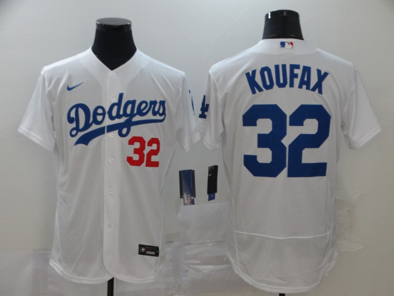 Dodgers 32 Sandy Koufax White 2020 Nike Flexbase Jersey