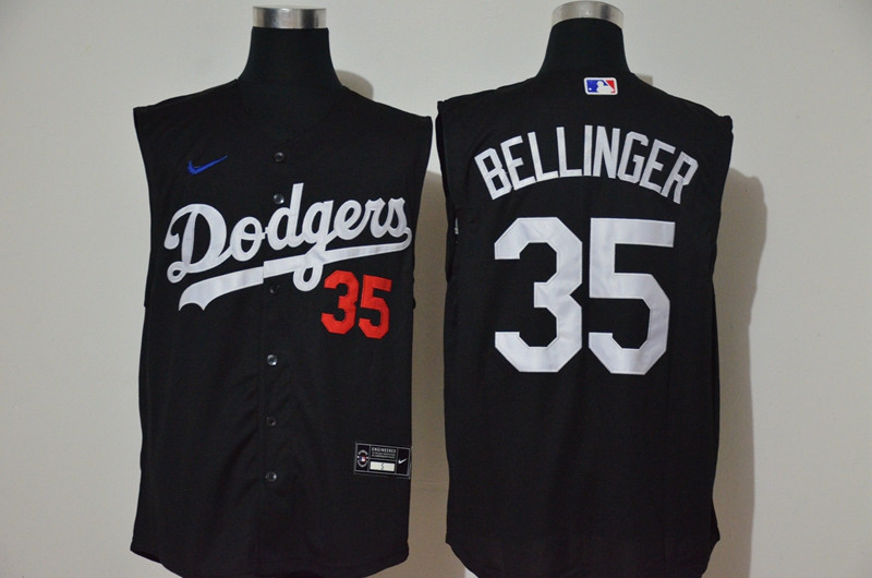 Dodgers 35 Cody Bellinger Black Nike Cool Base Sleeveless Jersey