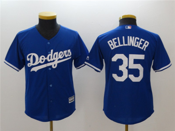 Dodgers 35 Cody Bellinger Blue Youth Cool Base Jersey