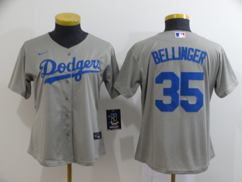 Dodgers 35 Cody Bellinger Gray Women 2020 Nike Cool Base Jersey