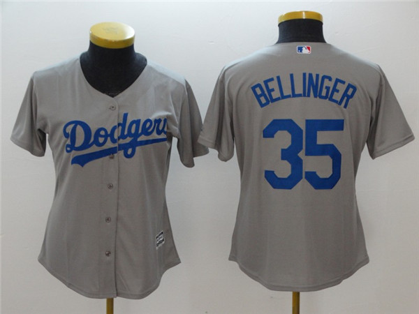 Dodgers 35 Cody Bellinger Gray Women Cool Base Jersey