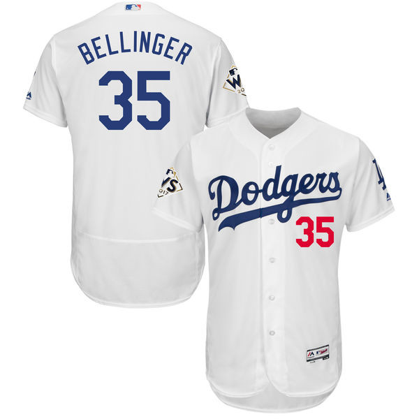 Dodgers 35 Cody Bellinger White 2017 World Series Bound Flexbase Player Jersey
