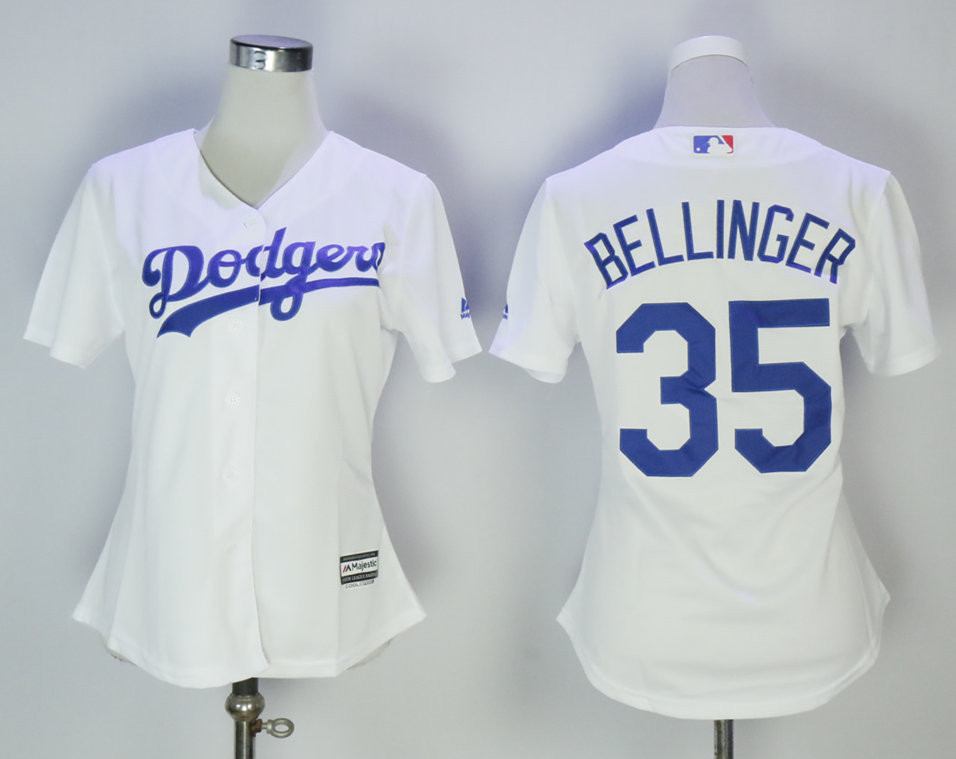 Dodgers 35 Cody Bellinger White Women Cool Base Jersey