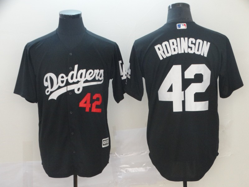 Dodgers 42 Jackie Robinson Black Turn Back The Clock Cool Base Jersey