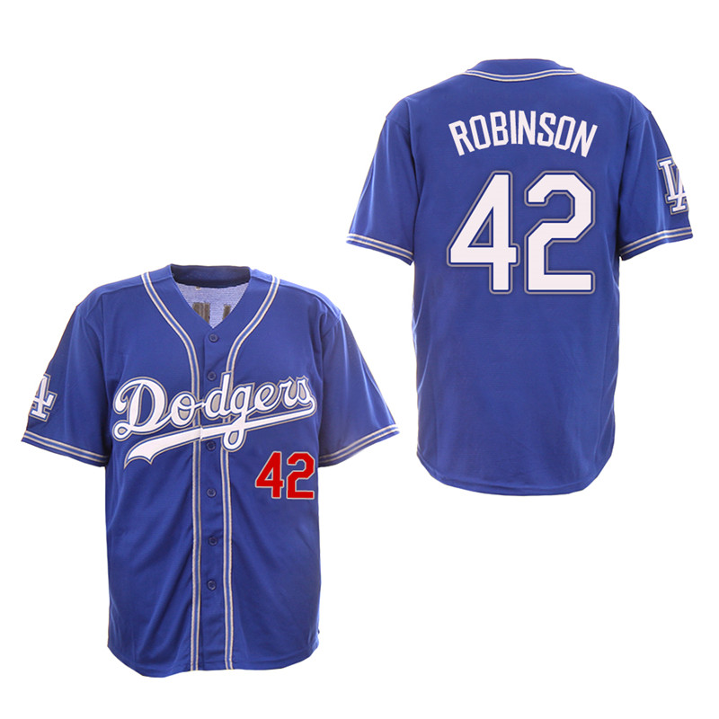 Dodgers 42 Jackie Robinson Royall New Design Jersey