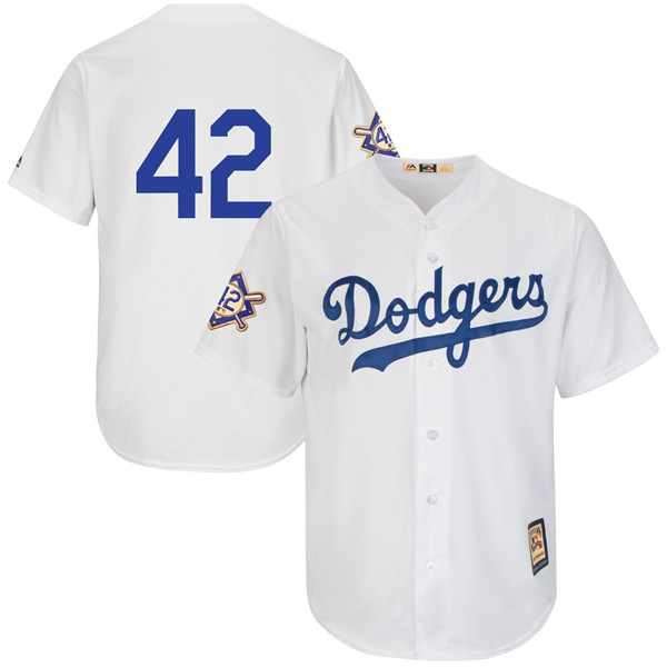 Dodgers 42 Jackie Robinson White 2019 Jackie Robinson Day Cooperstown FlexBase Jersey