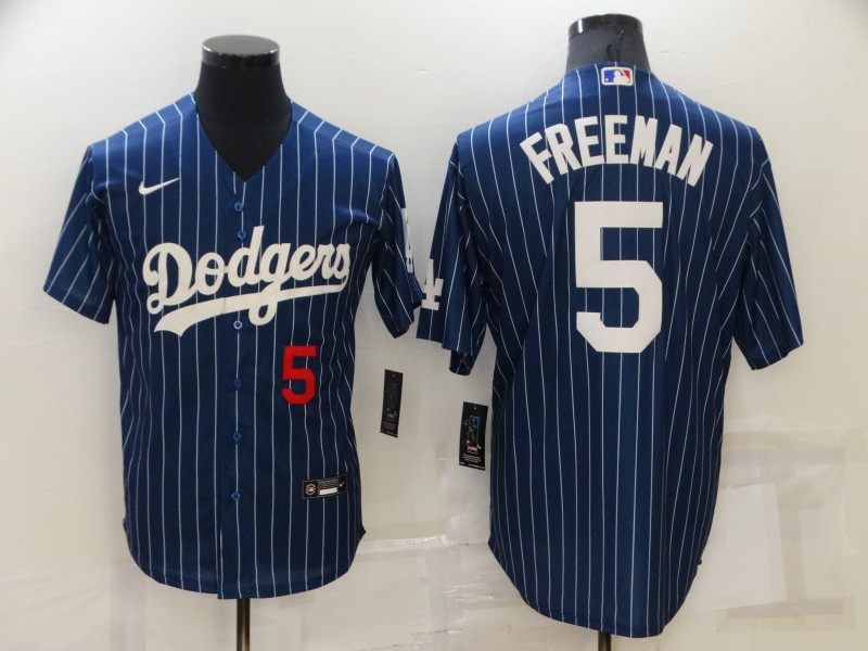 Dodgers 5 Freddie Freeman Blue Nike Throwback Cool Base Jersey