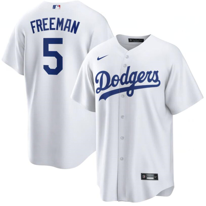 Dodgers 5 Freddie Freeman White Nike Cool Base Jersey