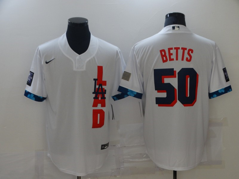 Dodgers 50 Mookie Betts White Nike 2021 MLB All Star Cool Base Jersey