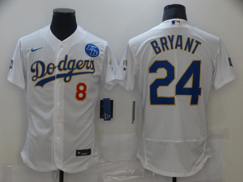 Dodgers 8 Kobe Bryant White Nike 2021 Gold Program KB Flexbase Jersey
