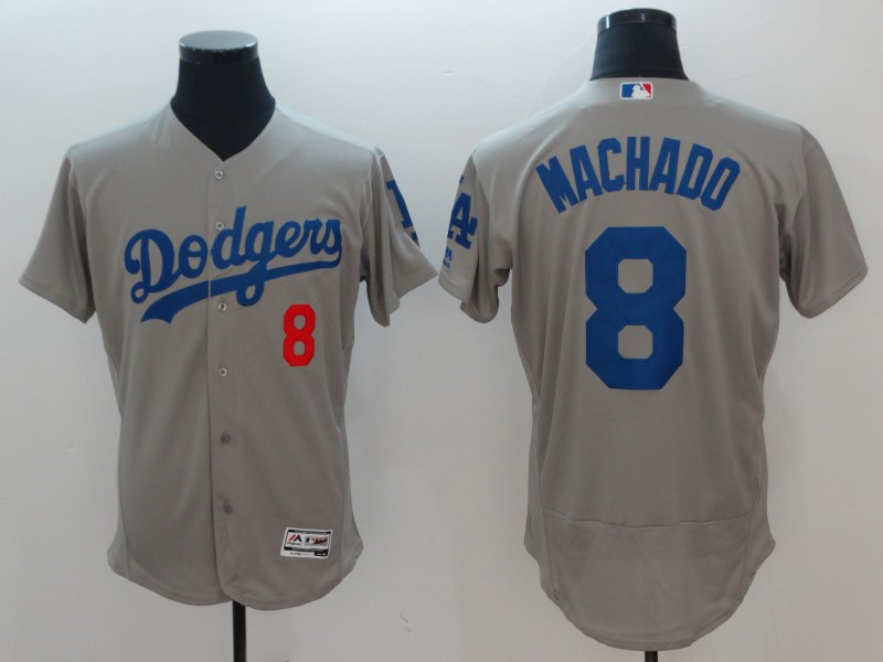 Dodgers 8 Manny Machado Gray Flexbase Jersey