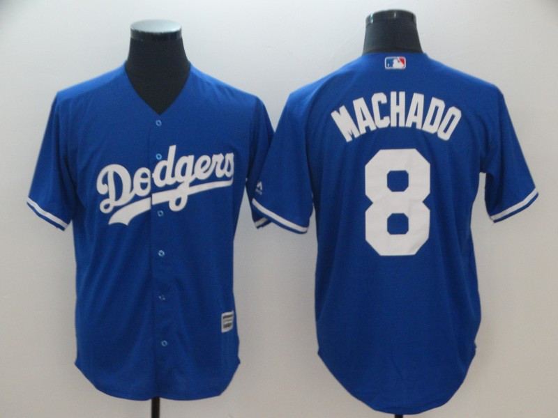 Dodgers 8 Manny Machado Royal Cool Base Jersey